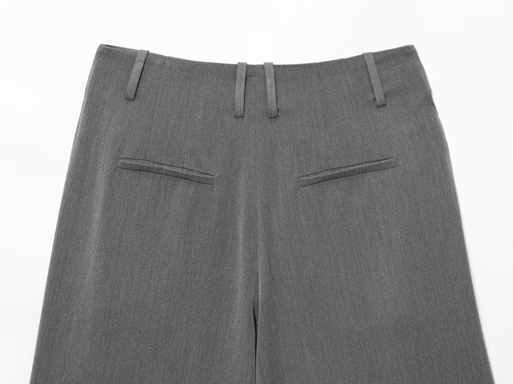 Women's Long style casual high waisted zipper shorts