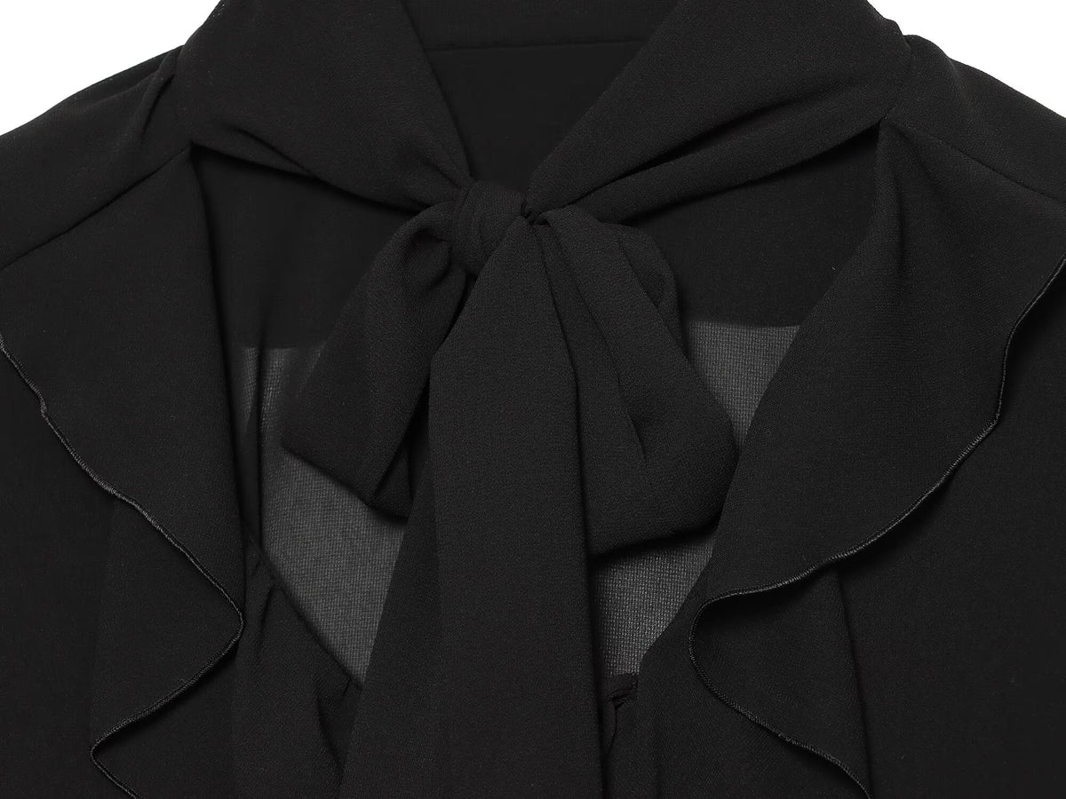 Women's bow decoration layered decoration shirt