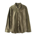 Women's casual satin textured button up shirt