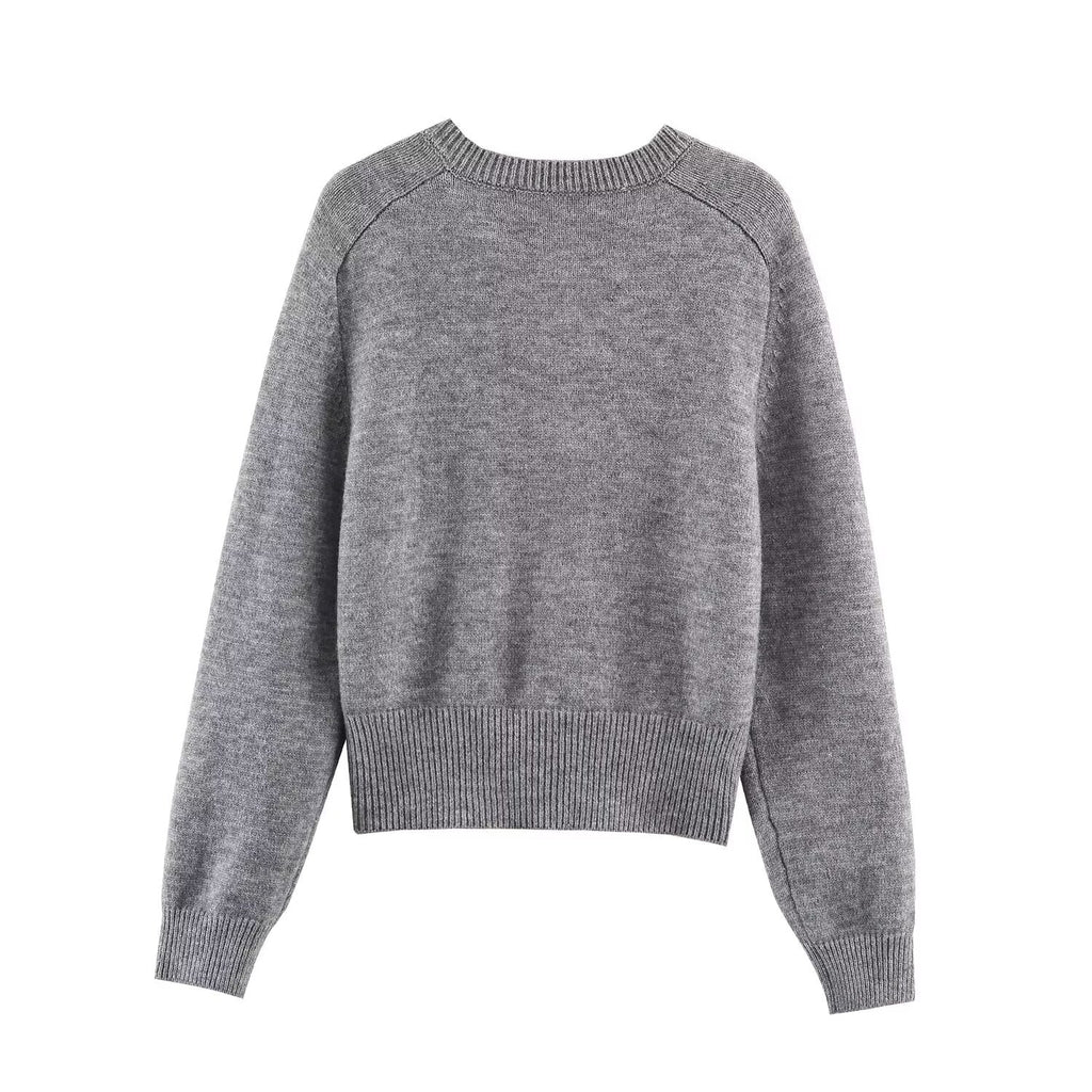 Women's soft textured round neck knitted Coat