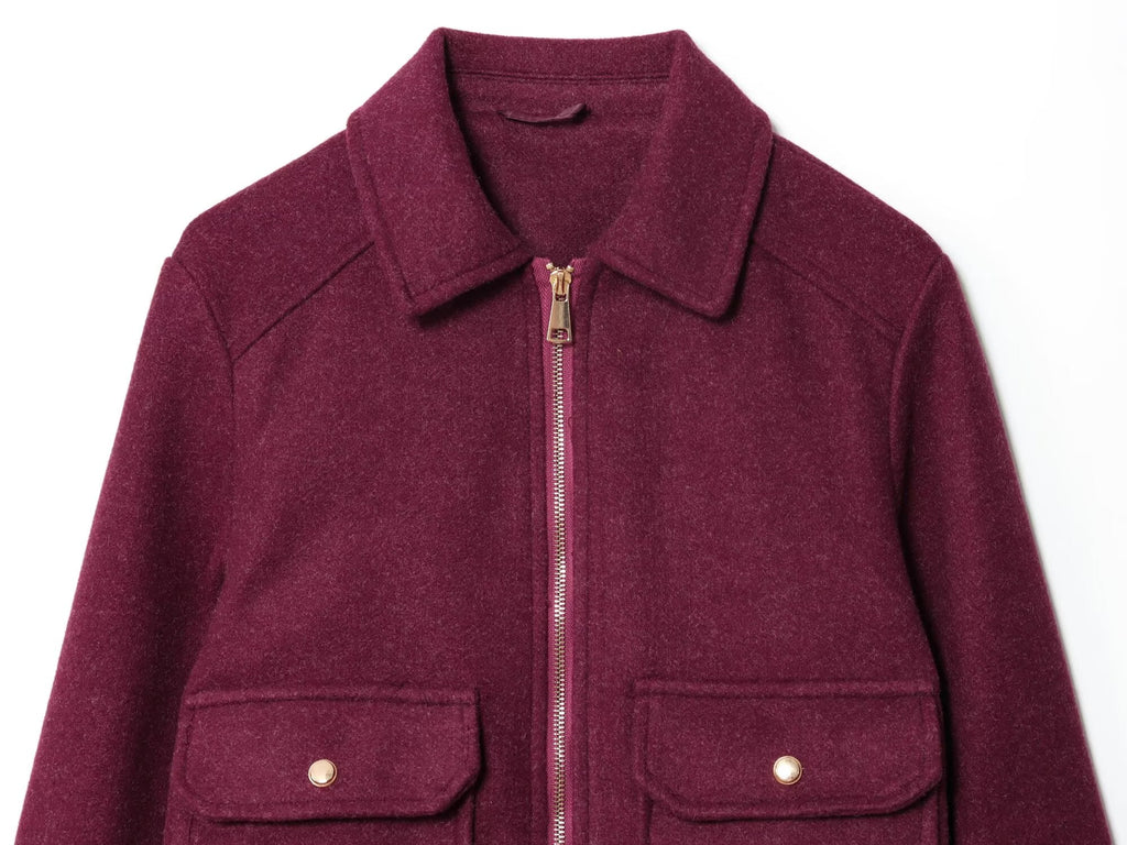 Women's soft textured lapel woolen jacket Coat