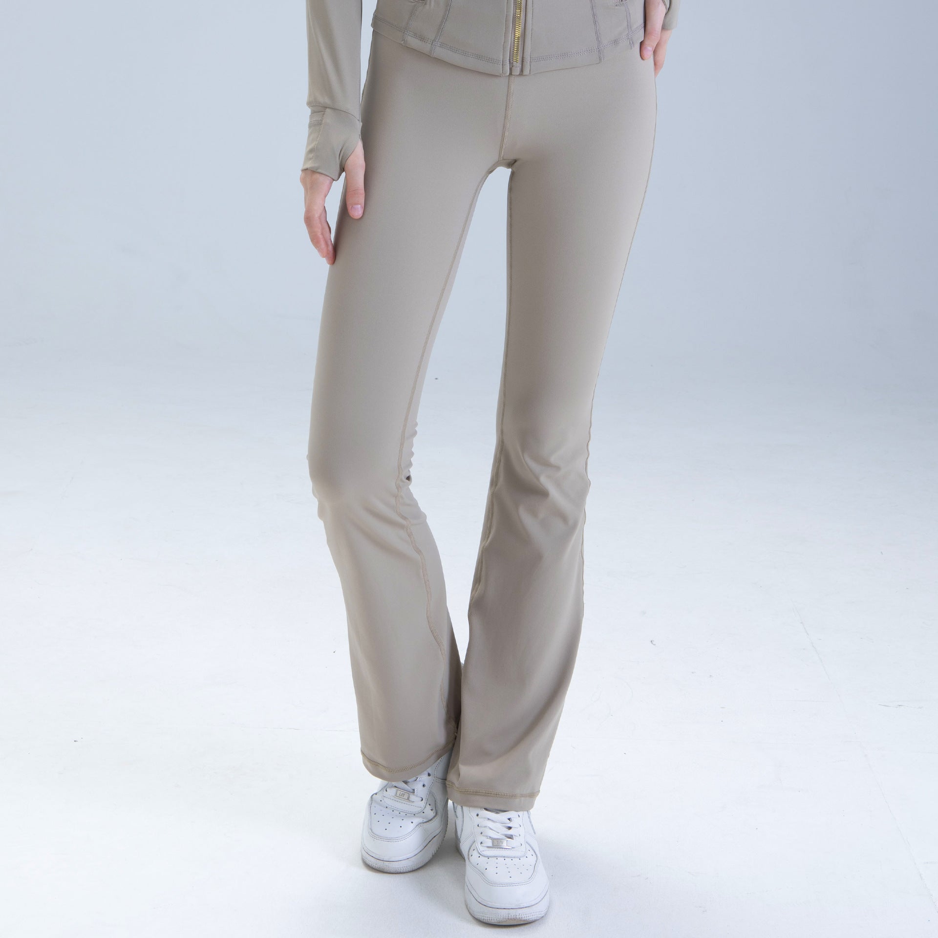 L Women's Loose High Waist Yoga Bell Bottoms for Women's Fitness and High Elasticity Outdoor Yoga Pants.