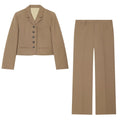 suit Women's 2 pieces slim single breasted lapel Blazer Coat +Pants