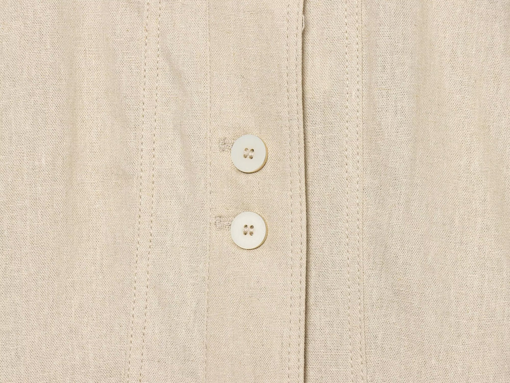 Women's linen blended slim stand collar Coat