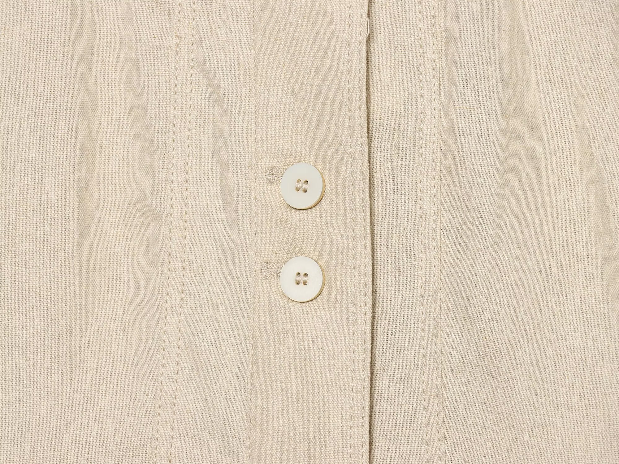 Women's linen blended slim stand collar Coat