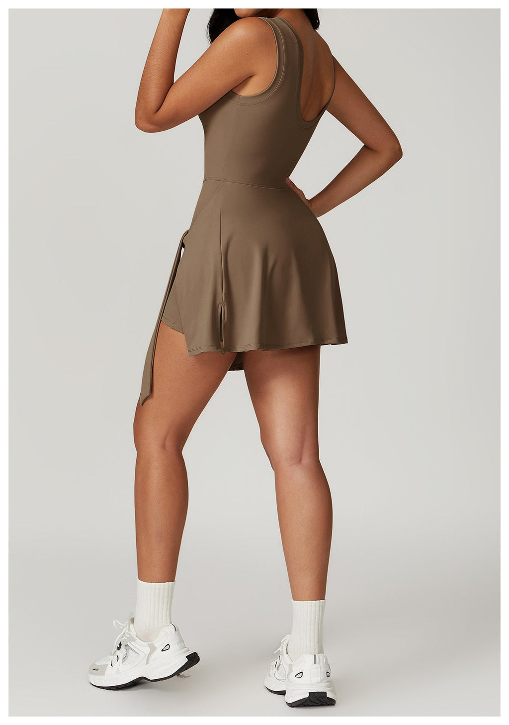 Women's New Fake Two-piece Tight-fitting Sports Slimming Strap Fitness Back Yoga Tennis Dress