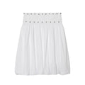 Women's rivet decorated balloon version MIDI skirt