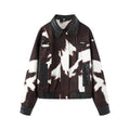 Women's new PU imitation leather splicing jacket Coat