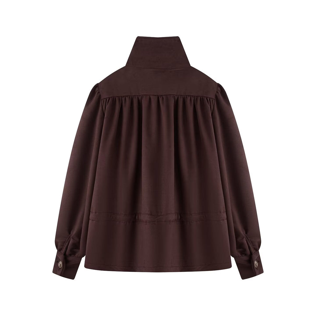 Women's bubble sleeve solid short windbreaker Coat