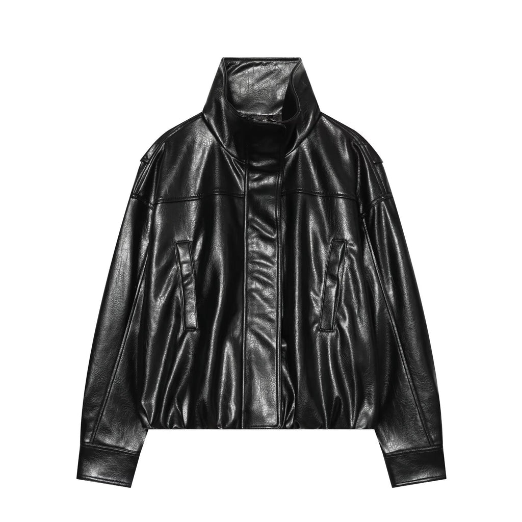 Women's leather effect pilot jacket Coat