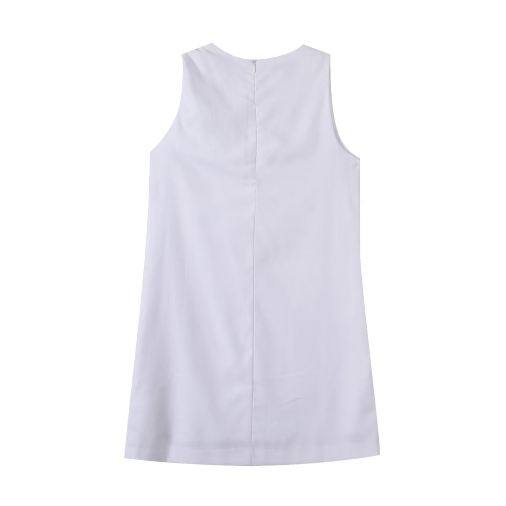 2026 Women's sleeveless linen blend pleated dress