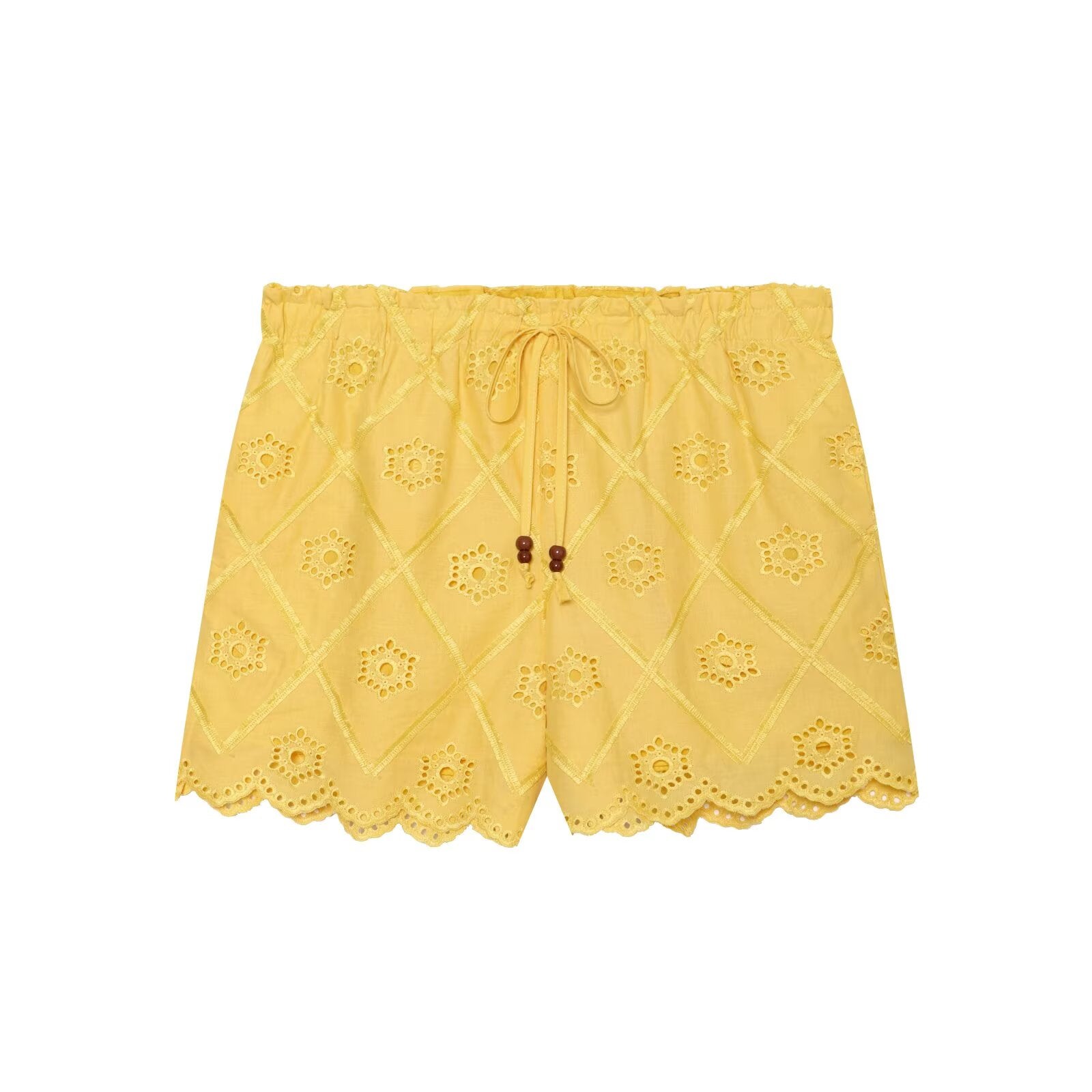suit Women's 2 pieces hollowed out embroidered lace up top+Shorts