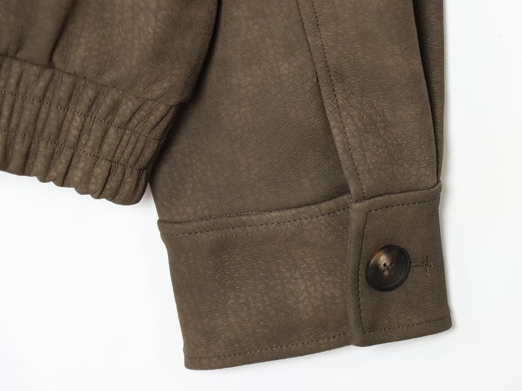 Women's new fashion detachable fur collar warm anti suede effect jacket