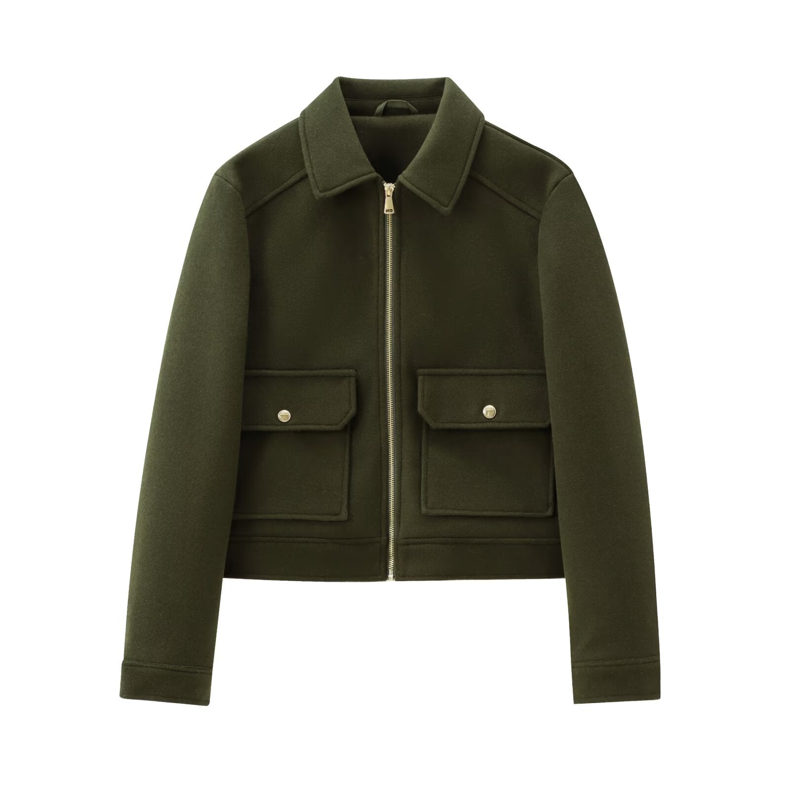 Women's soft textured lapel woolen jacket Coat