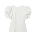 Women's bubble sleeve backless top