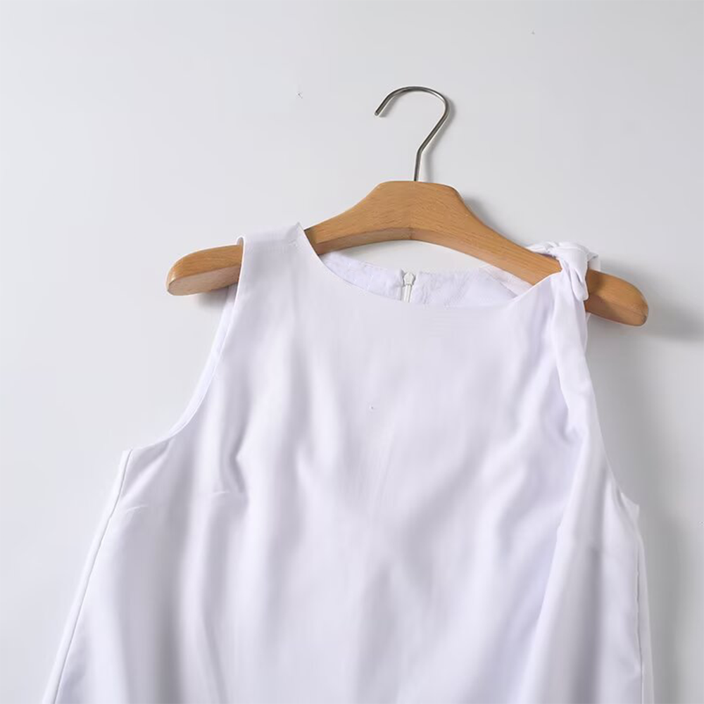 2026 Women's sleeveless linen blend pleated dress