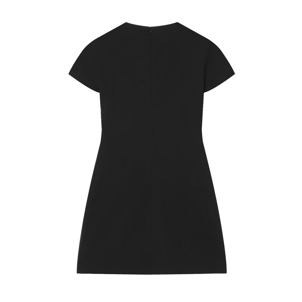 Women's slim O Neck short sleeved mini dress