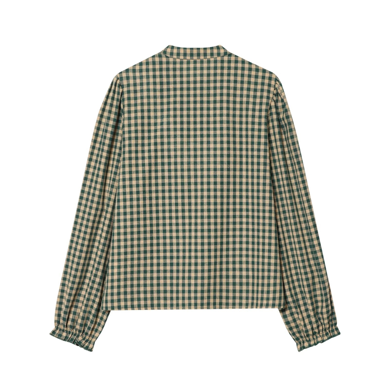 Women's layered decorative casual plaid shirt