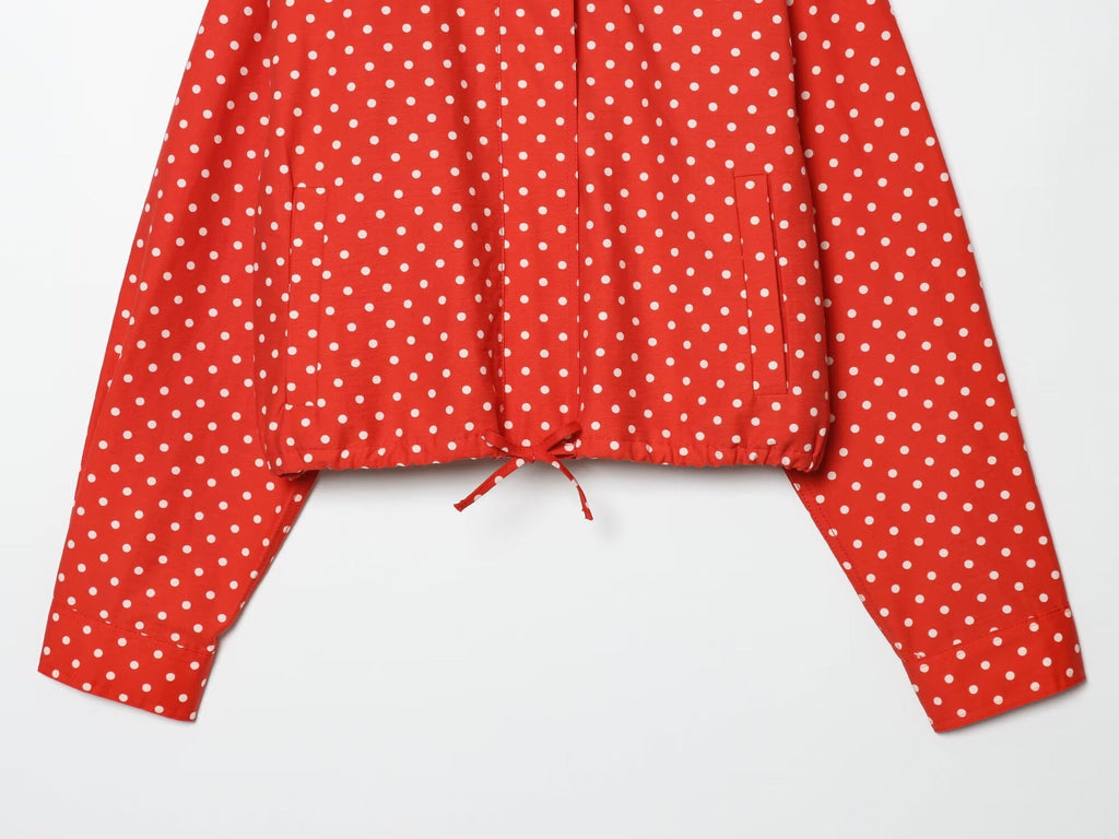 Women's casual polka dot bubble sleeve Coat