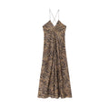Women's Summer Fashion Vacation Style Sexy Printed suspender Midi Dress