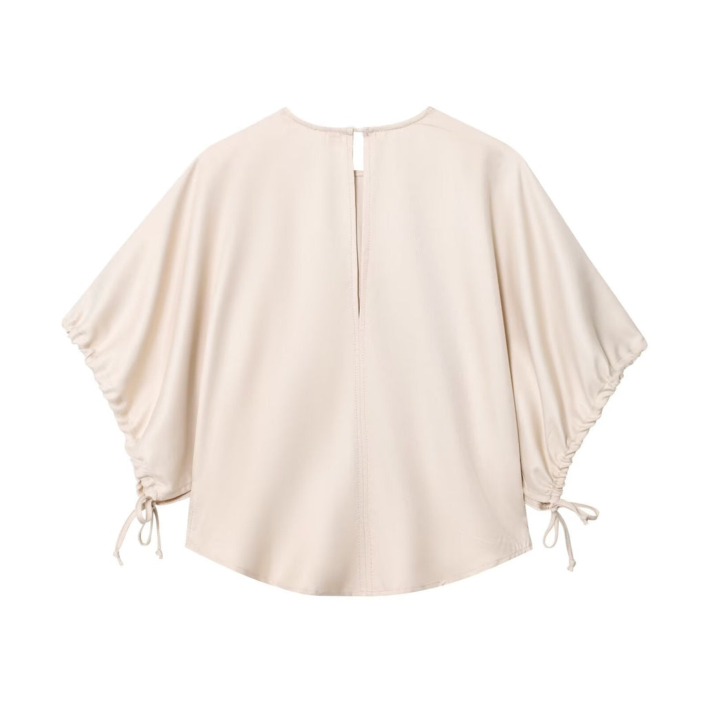 Women's new fashion bubble short sleeved O Neck shirt+Pants suit