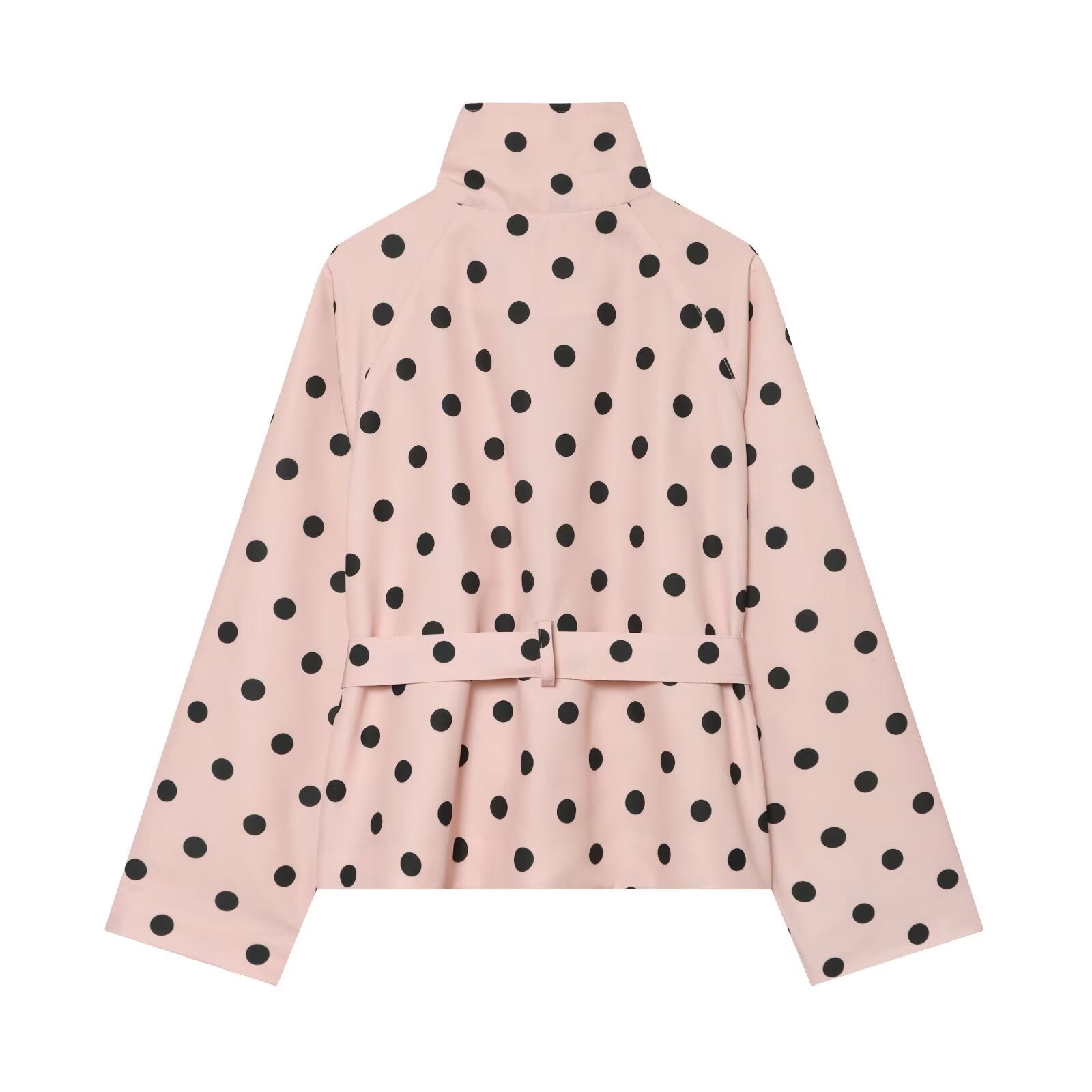 Women's standing collar polka dot windbreaker Coat