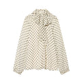 Women's bow decoration polka dot shirt