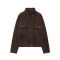 Women's new fashion Anti suede effect casual pilot jacket Coat