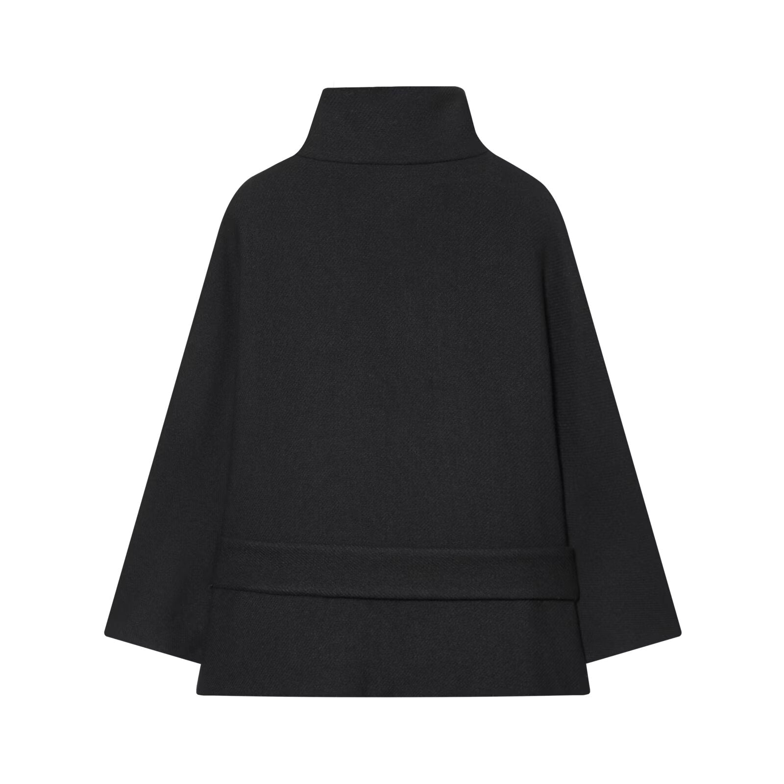 Women's With Belt stand collar Wool Blended Coat