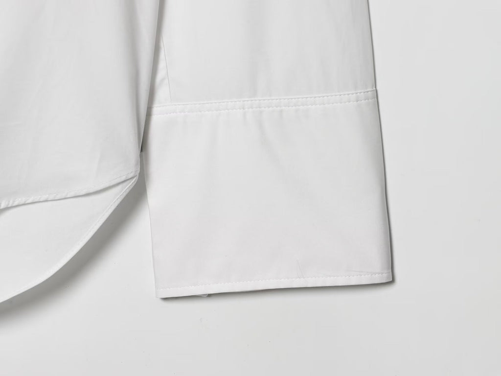 Women's 2026 loose bow decoration poplin shirt