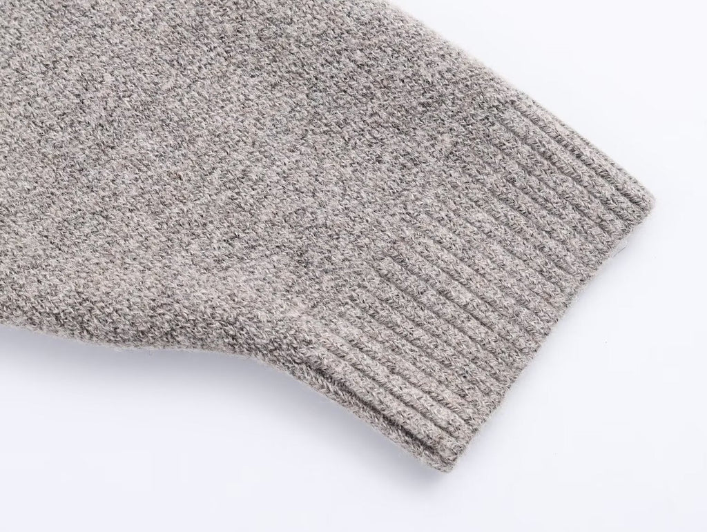 Women's scarf decoration long sleeved V-neck knitted Coat