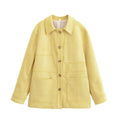 Women's new fashion loose single breasted long sleeved suede jacket