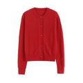 Women's new short round neck knitted cardigan Coat
