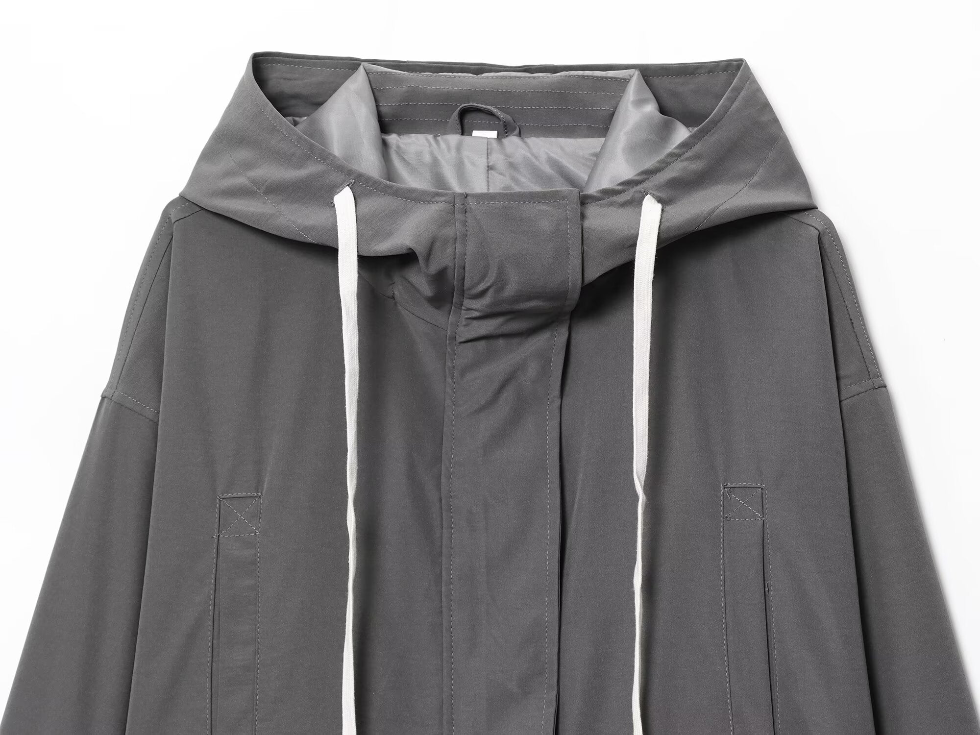 Women's New fashion Retractable waist design loose hooded jacket Coat + shorts suit