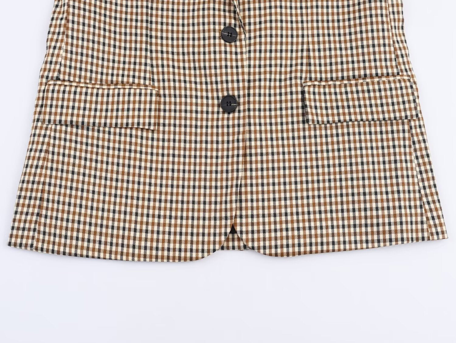 Women's new fashion loose single breasted checkered suit jacket+Pants suit