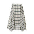 Women's irregular hem plaid MIDI skirt