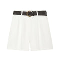 Women's With Belt pleated casual shorts