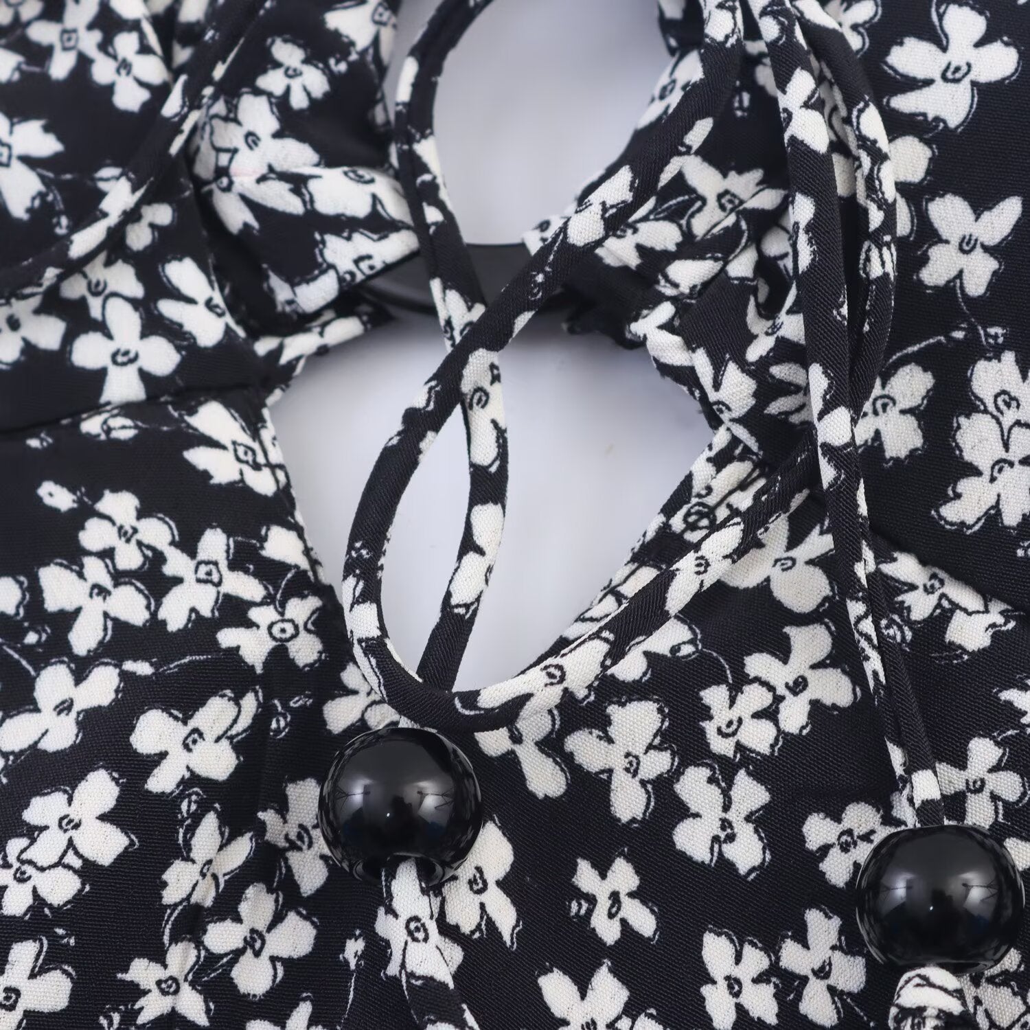 Women's Sweet Fashion Flower Printed suspender Midi Dress