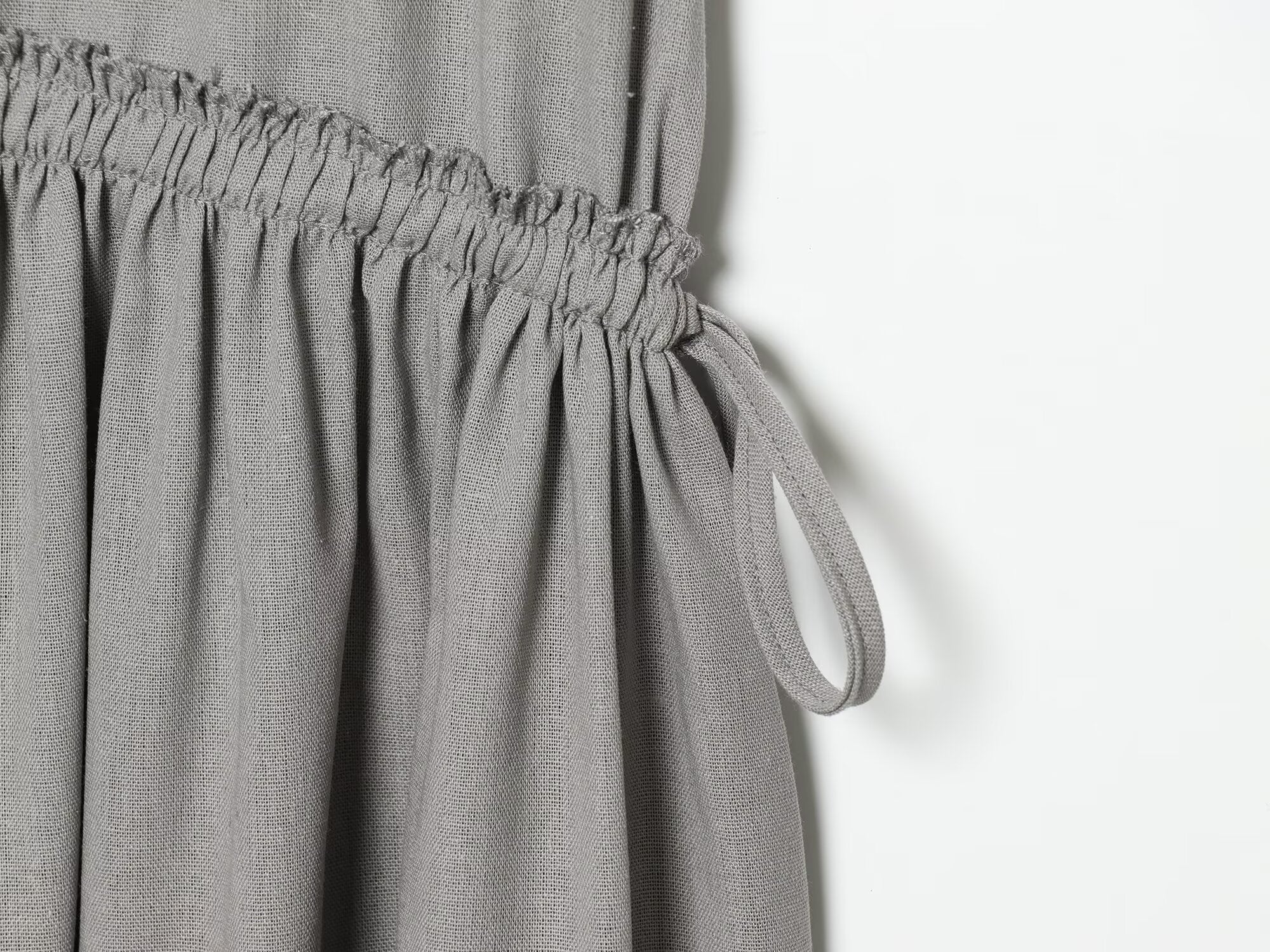 Women's O Neck linen blended MIDI dress