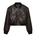 Women's short leather effect pilot jacket Coat