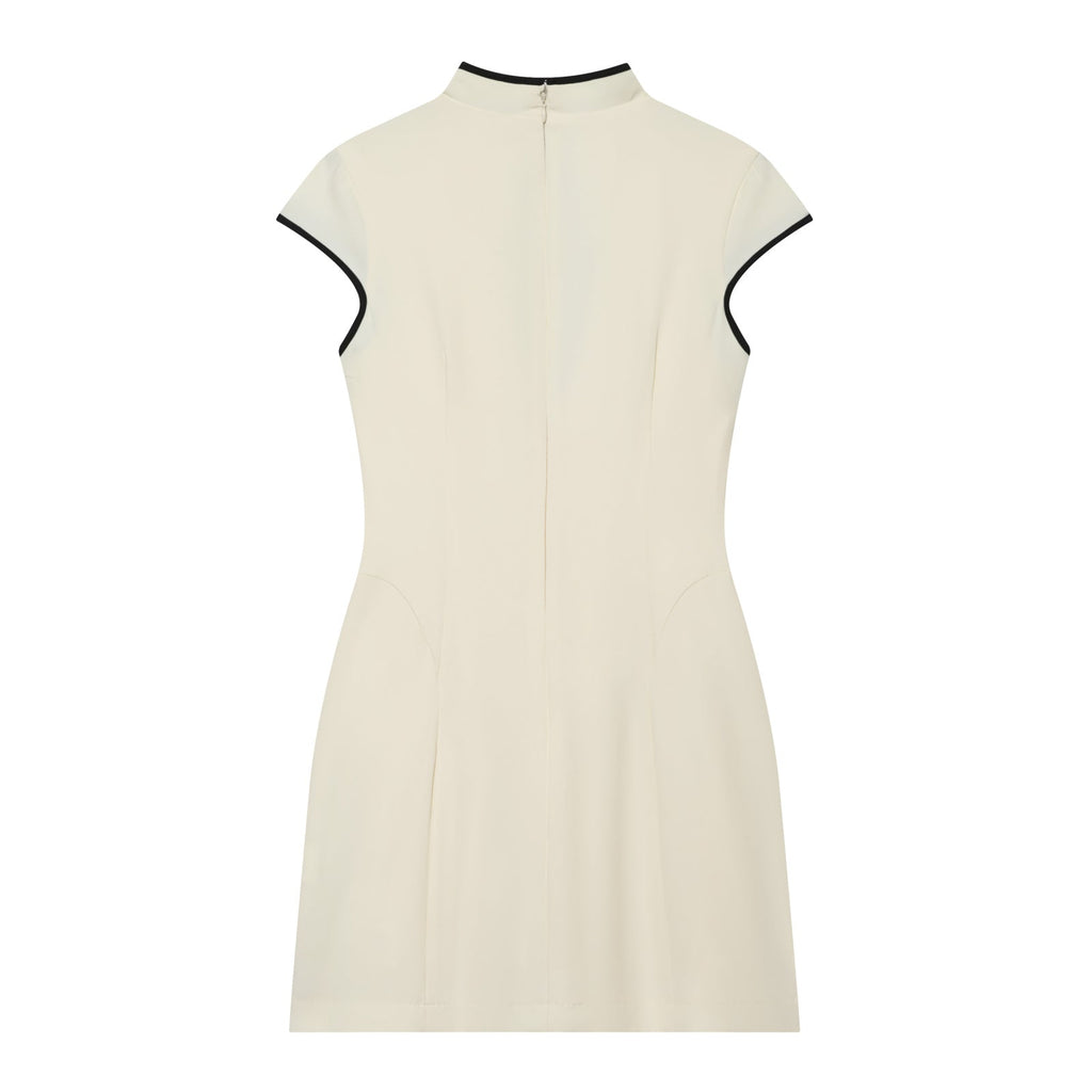 Women's contrasting color trimmed mini dress