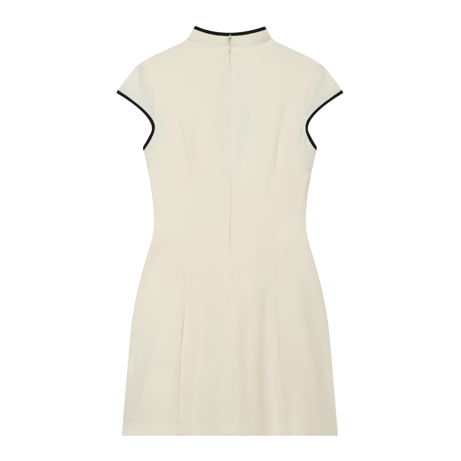 Women's contrasting color trimmed mini dress