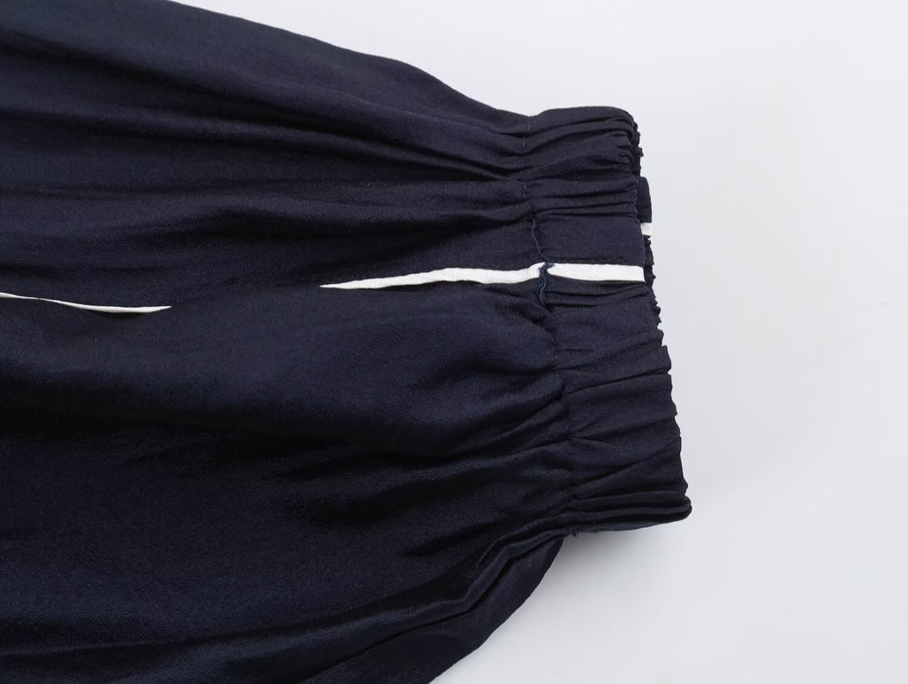 Women's stand collar contrasting striped loose Coat