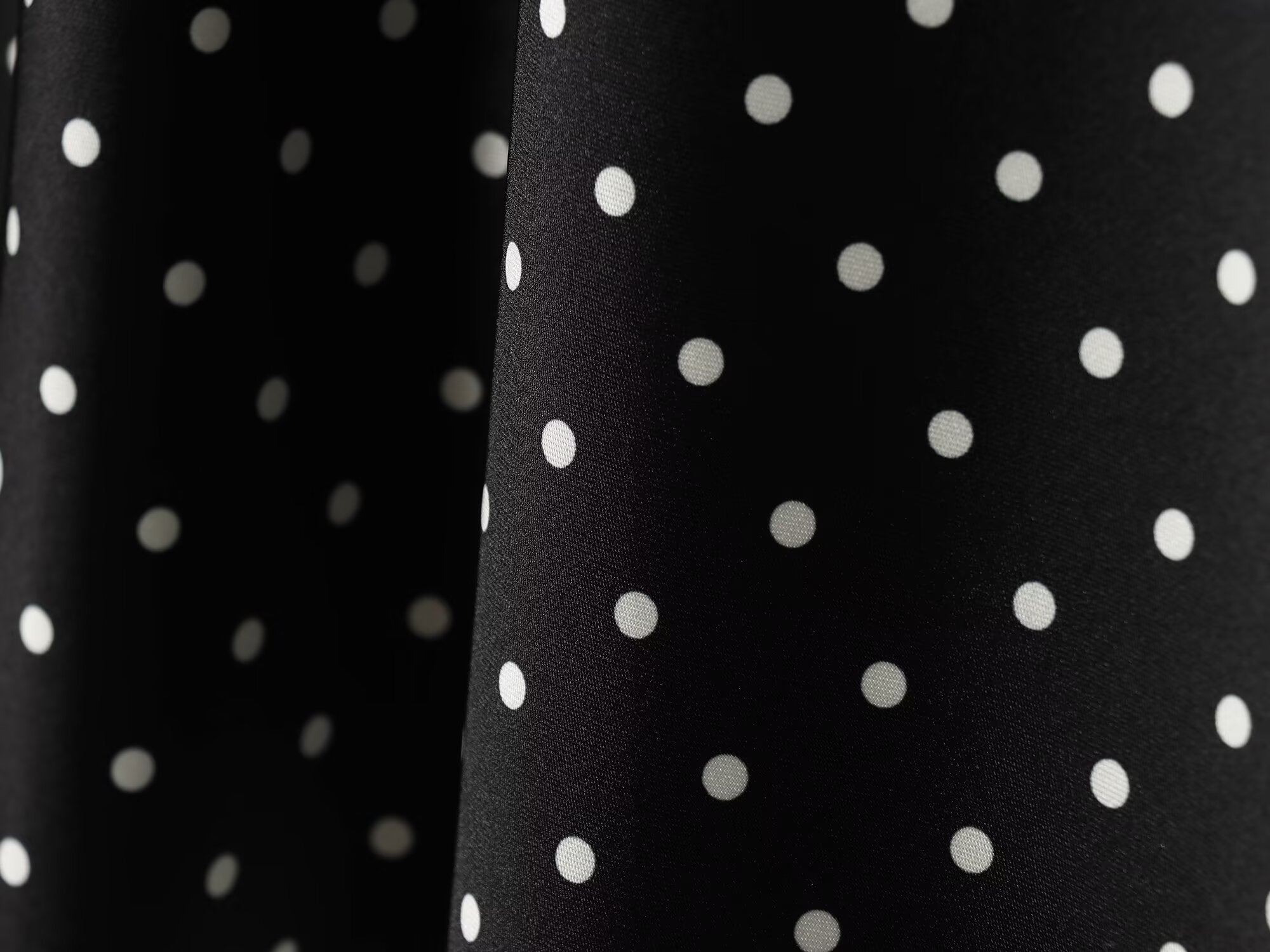 Women's polka dot satin texture MIDI skirt
