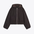 Women's new fashion elastic hem casual hooded jacket Coat