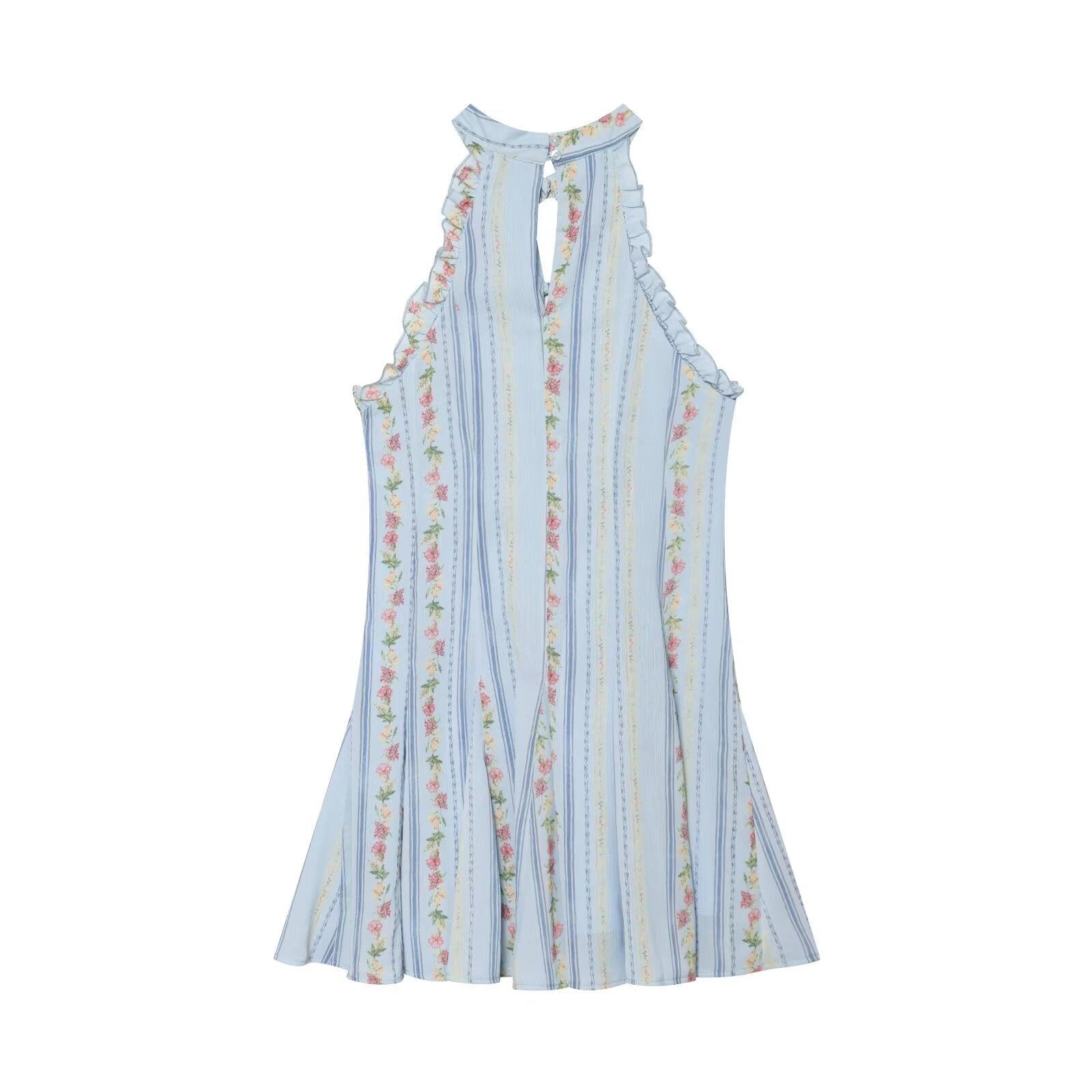 Women's floral print Halter neck mini dress