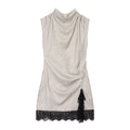 Women's striped lace mini dress