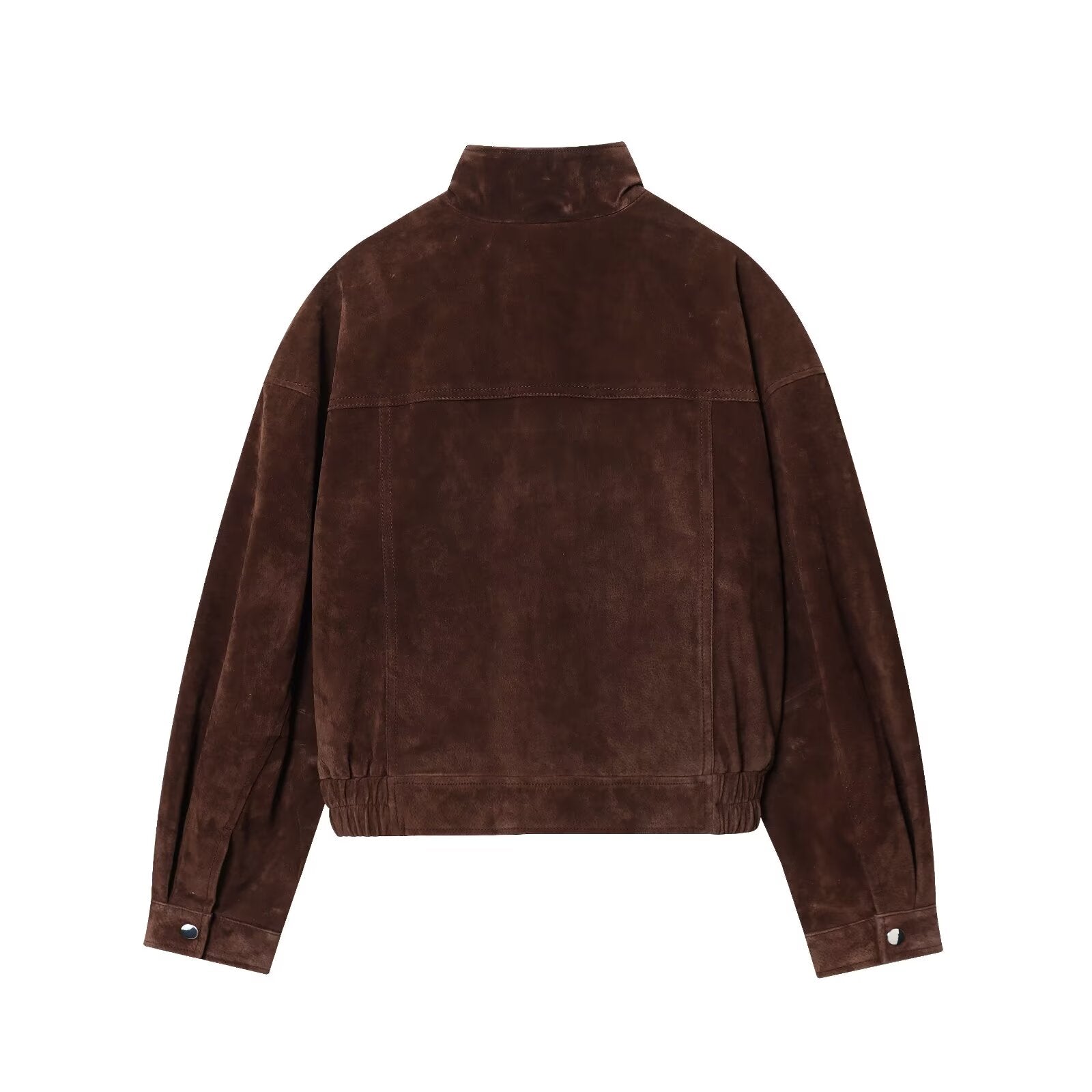 Women's new fashion anti suede effect standing collar flying jacket Coat
