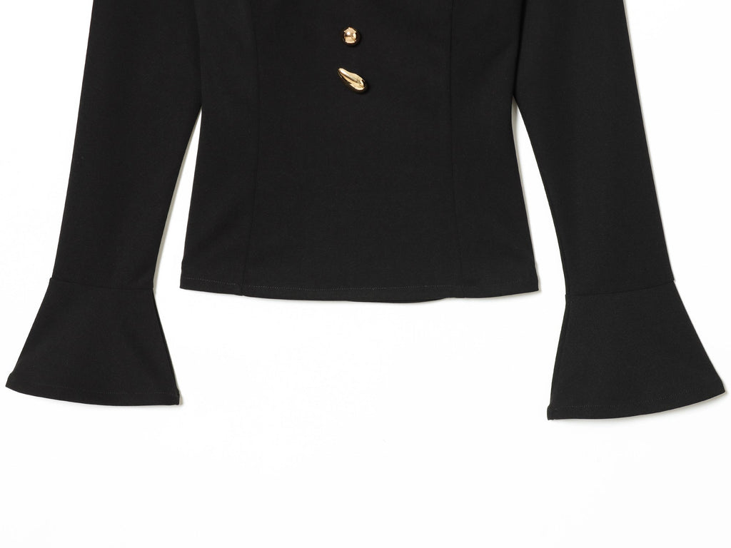 suit Women's 2 pieces short V-neck slim top+Pants