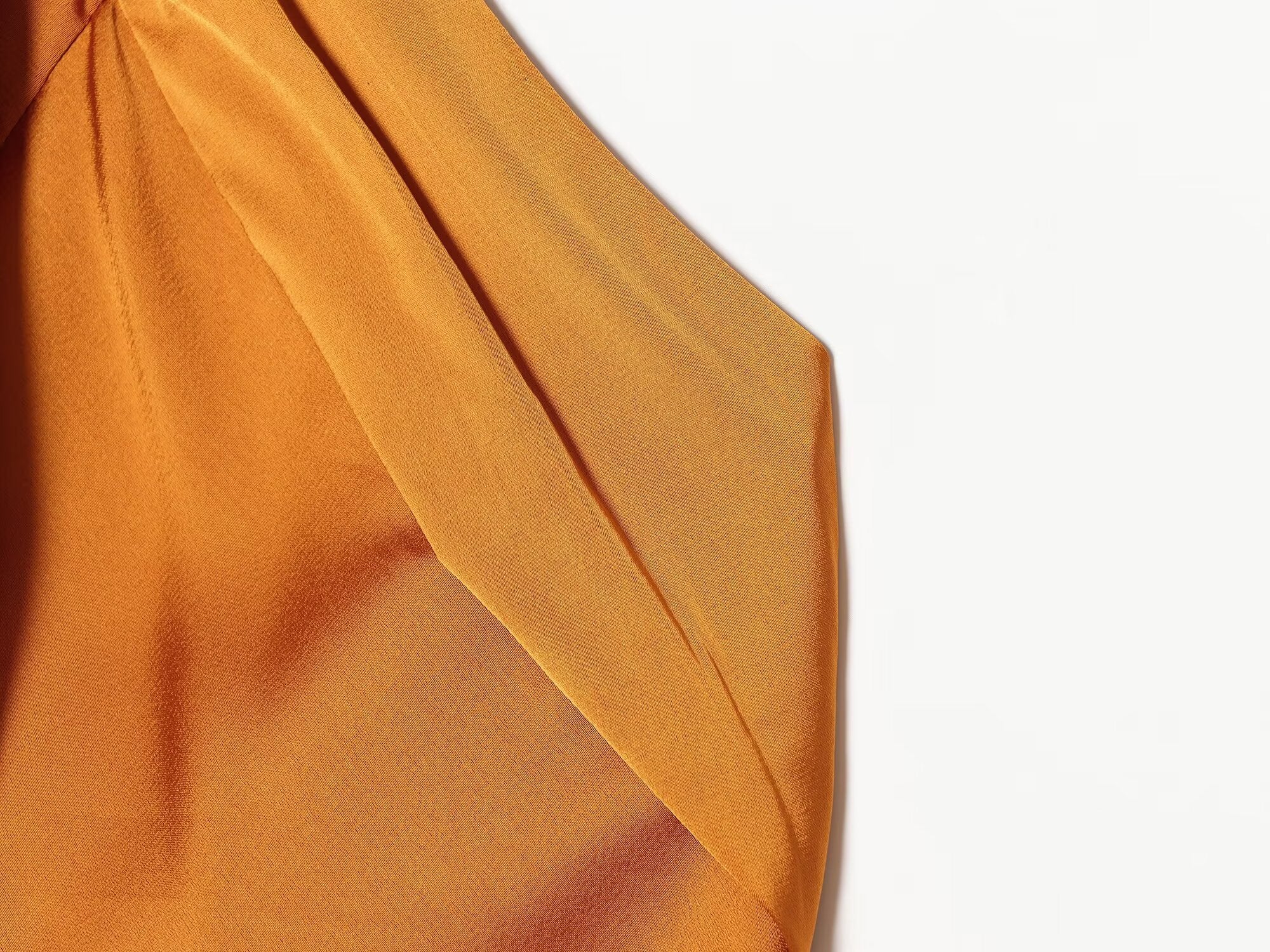 Women's satin texture hanging neck MIDI dress